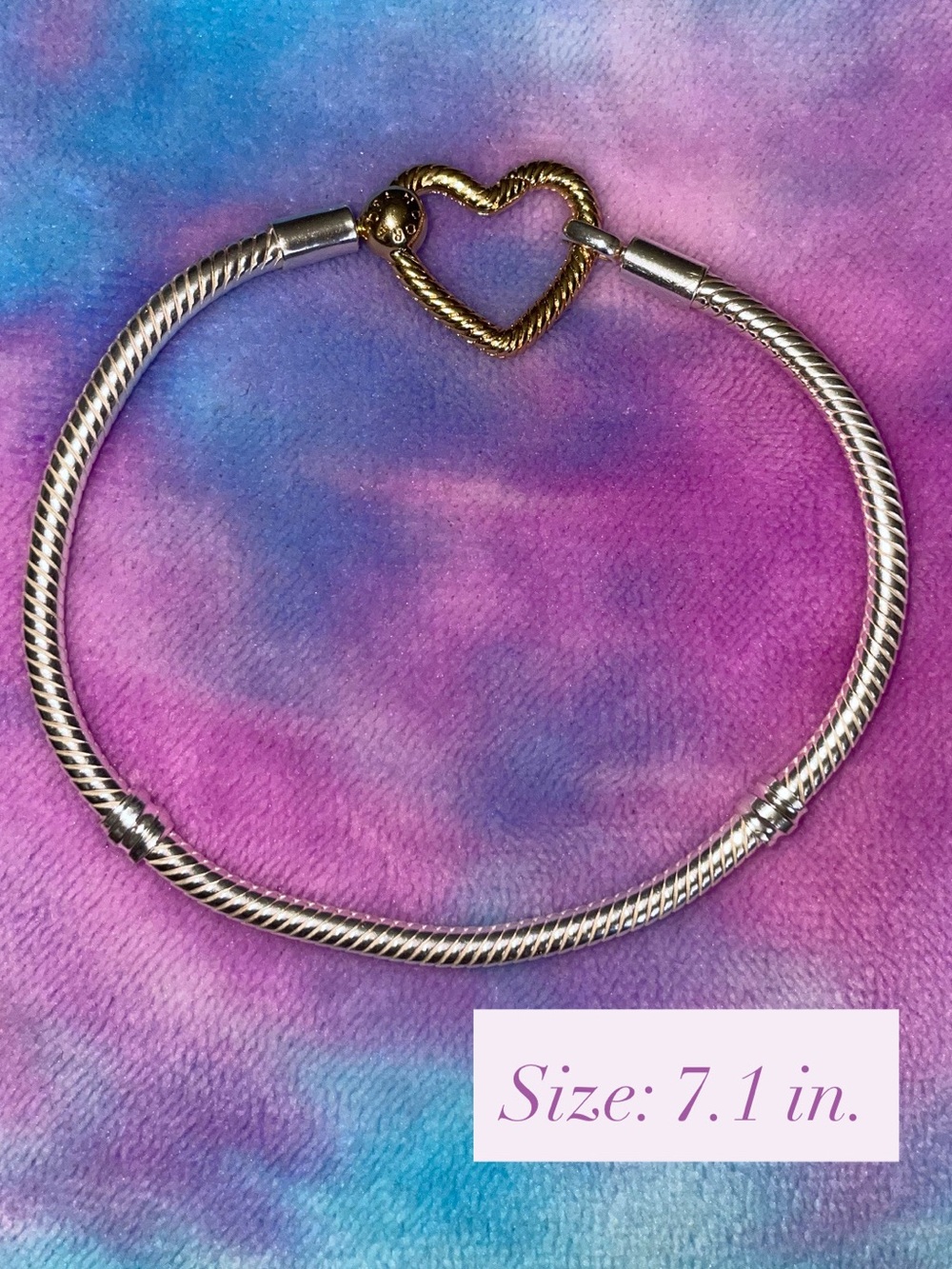Pandora Moments Heart Closure Snake Chain Bracelet